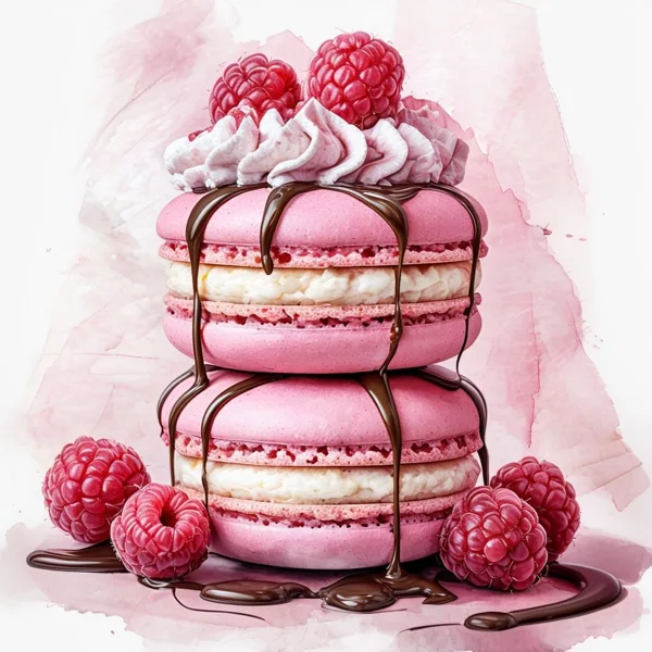 Raspberry Macaron Tower