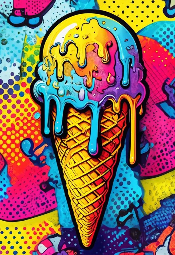 Melting Rainbow Ice Cream