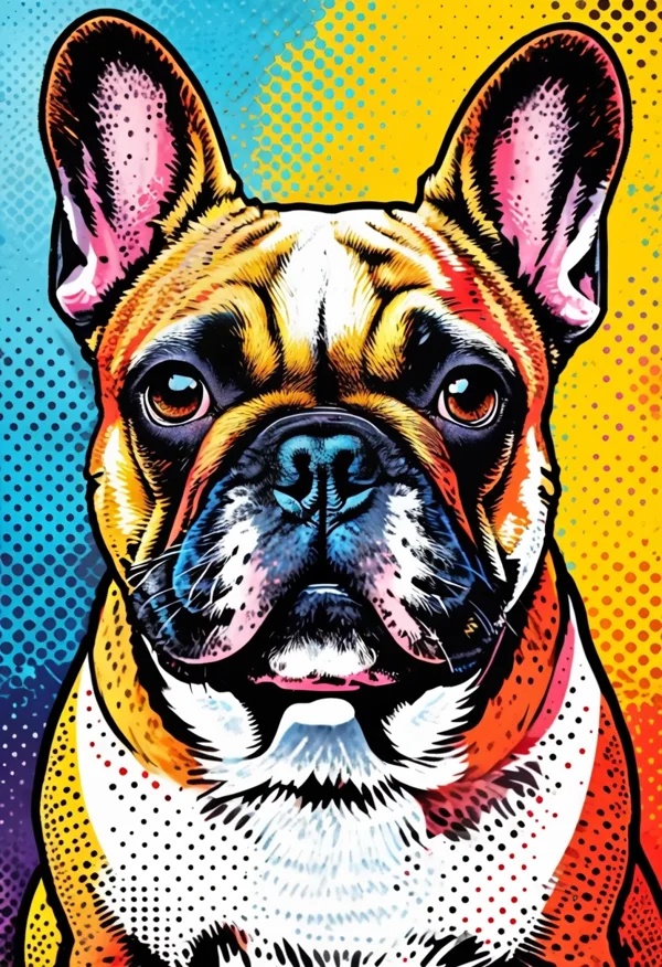 Colorful Bulldog Portrait